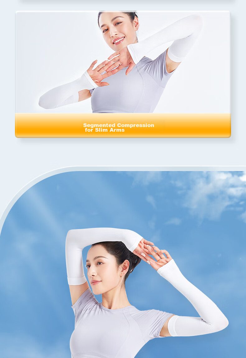 XTEP Ice Sleeves Sun Protection Driving Outdoor Sports Cycling Men Women Ice Silk Arm Sleeves Fishing UV Long Sleeve Protectors White One Pair 15