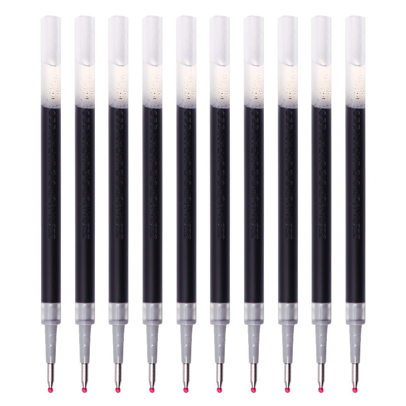 ZEBRA [Best-Selling Product] RMJF5 Retractable Pen Refill, 0.5mm Black Gel Pen Refill, Compatible with JJ77 Signature Pen, Pack of 10