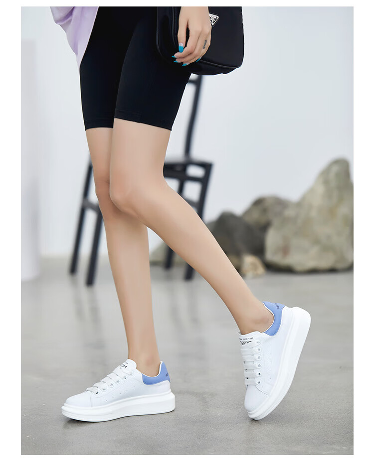 Senma Fashion Korean-Style Versatile Thick-Soled White Sneakers Breathable Comfortable Casual Shoes for Women 121134806 White Size 35 11