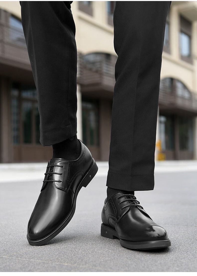 HLA Men's Leather Shoes British Style Business Classic Formal Wedding Groom Shoes HAAPXM1EBA070 Black Size 39 7