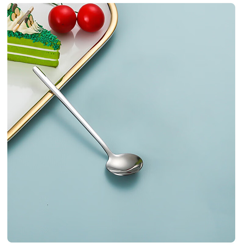 Shihua 304 Stainless Steel Round Spoons, Set of 2, Coffee Honey Mixing Spoons, Dessert Spoons, Small Soup Spoons 1