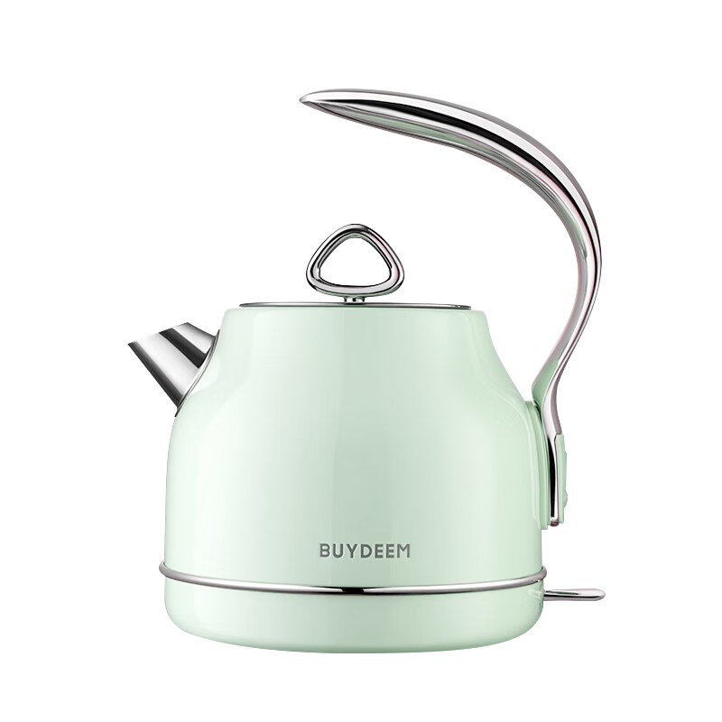 Buydeem Portable Electric Kettle for Home Use, Automatic All-In Design with 304 Stainless Steel, Auto Shut-Off, Stylish Hot Water Kettle K203 Light Pine Gree