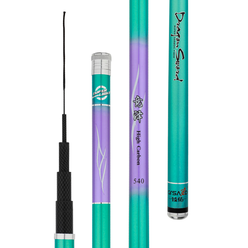 Grsaed Jieze 6.3-Meter Fishing Rod, Ultra-Light And Ultra-Hard Carbon Fiber Fishing Pole, Hand Rod, Platform Fishing Rod, Carp Rod, Crucian Carp Rod, Fishing Tackle