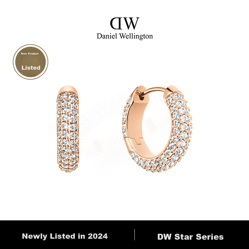 DanielWellington [Same As Ma Sichun], DW Earrings for Women, Starry Zircon Rose Gold Stud Earrings, Birthday Gift for Girls