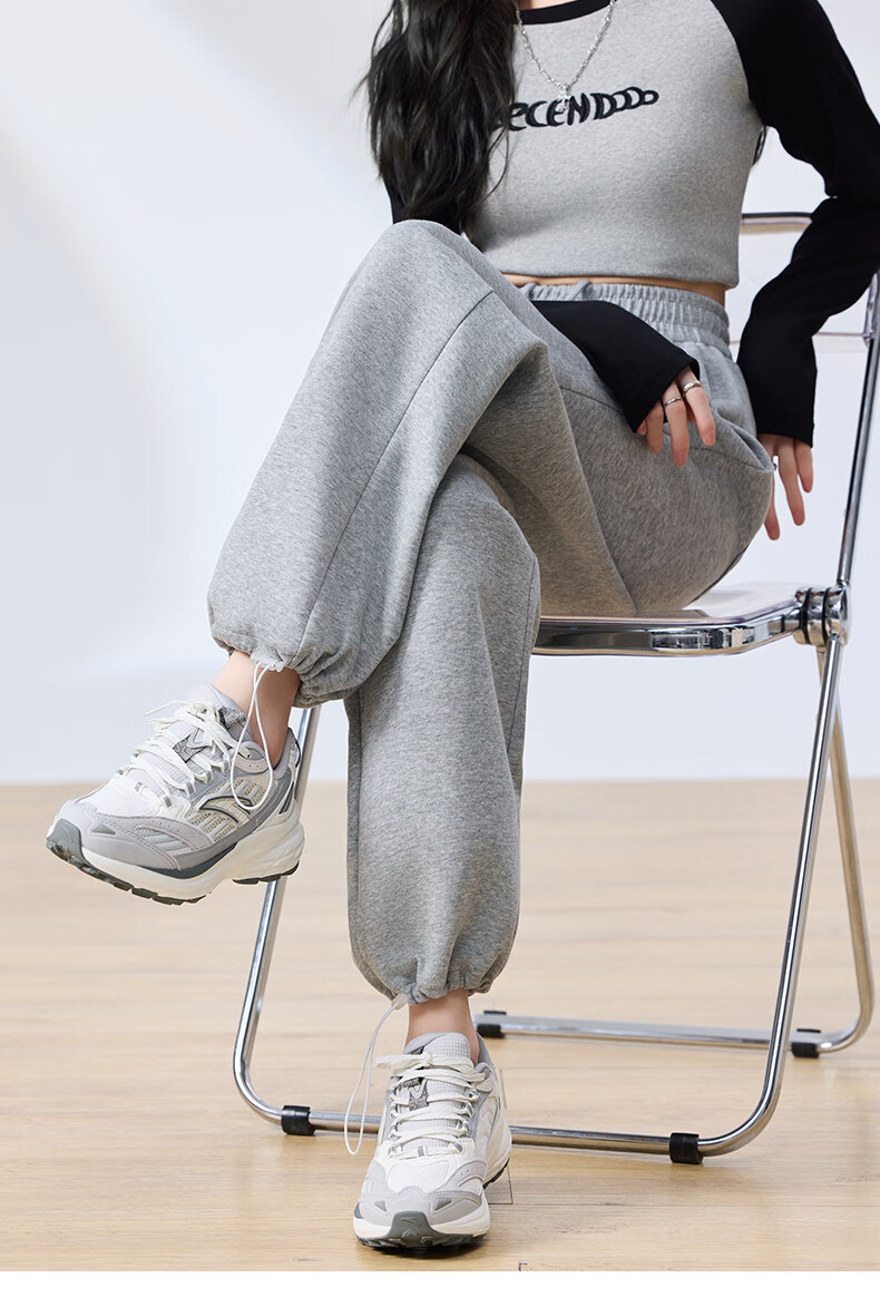 Langsha Women's Sweatpants Spring Autumn American Style Sports Pants Loose Slim Fit Jogger Straight Leg Two-Way Casual Draped Wide-Leg Pants 15