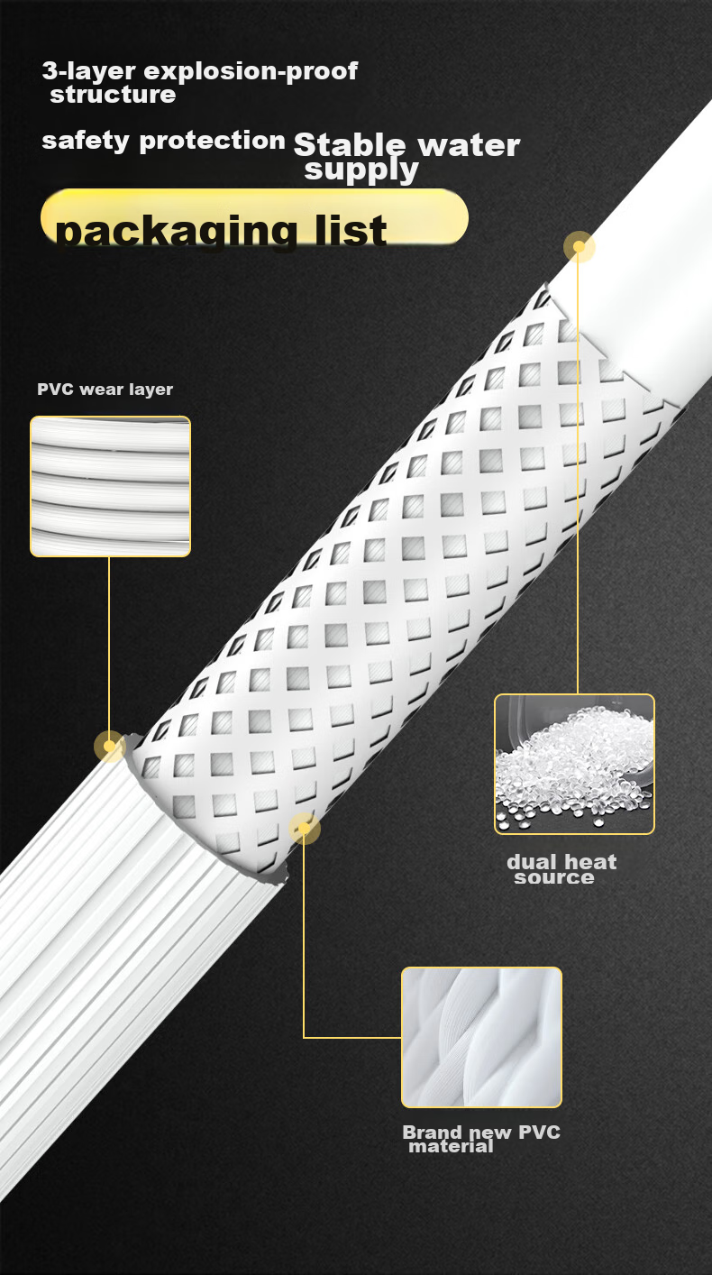 Jiangwutong Washing Machine Inlet Hose 3 Meters, Extended Extension Pipe, Connecting Pipe for Fully Automatic Drum And Impeller Washers, Suitable for Haier, Compatible with Clip-On Faucet Accessories 5