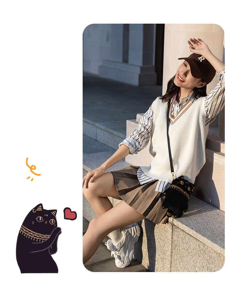 Dayingbowuguan Anderson Cat Bag, Women's Cute Cat Plush Phone Bag, Crossbody Bag, Birthday Gift for Girls 10