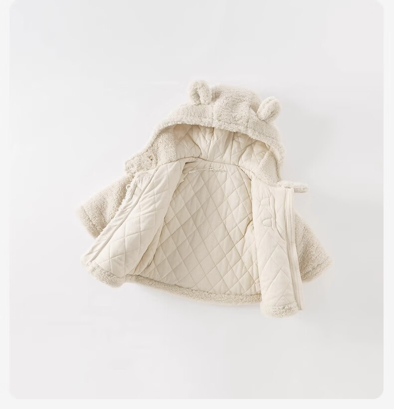 DAVE & BELLA Girls Plush Padded Winter Coat Cute Toddler Baby Thick Cotton Jacket 3