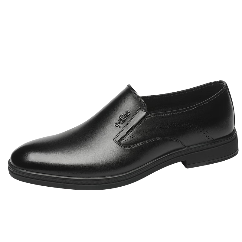 Goldlion Men's Shoes, Lightweight Slip-On Urban Business Formal Leather Shoes, 58001004401A, Black, Size 40
