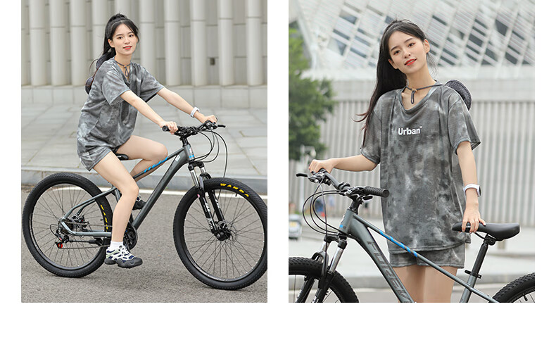 FOREVER Mountain Bike, 24-Speed, 26-Inch, Hydraulic Disc Brakes, for Men And Women, Adult And Student Use, City Off-Road Bicycle, Gray 25