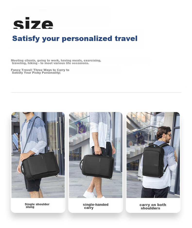 MARK RYDEN Backpack for Men, Multifunctional Briefcase, Business Casual Travel Bag MR9533 Upgraded Version in Elegant Black 9