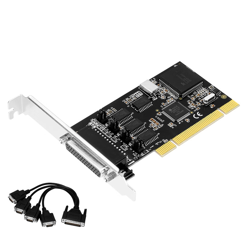 MOGE Desktop PCI to 4-Port RS232 Serial Adapter Card, 9-Pin COM Port Expansion Card, 5V/12V Power Supply, MC1364