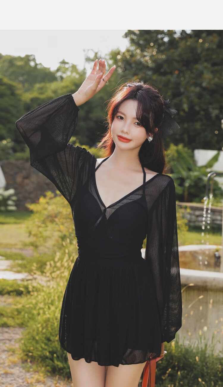 Yimeishan Women's Adult Swimsuit 2025 New Popular One-Piece Plus Size Slimming Hot Spring Beach Vacation Cover-Up Dress 10