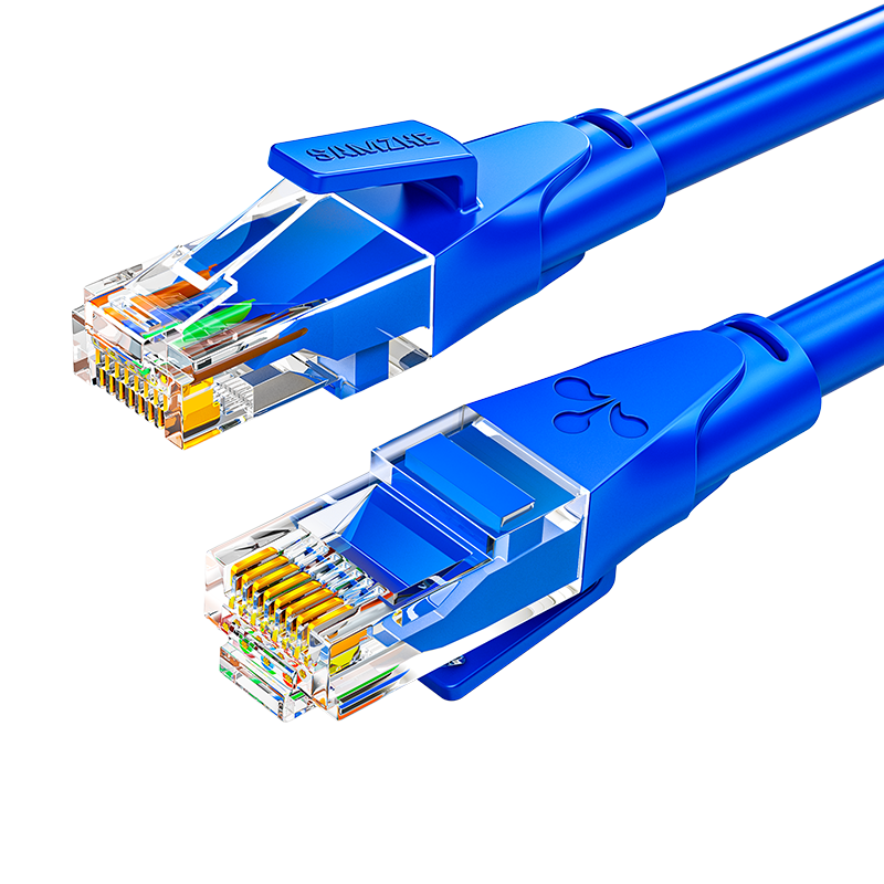 SAMZHE CAT6 Ethernet Cable, Gigabit High-Speed Broadband Cable, CAT6 Engineering Monitoring Computer Router Network Connection Home Patch Cord, 8-Core Twisted Pair Cable, Blue 2 Meters, LWD6020
