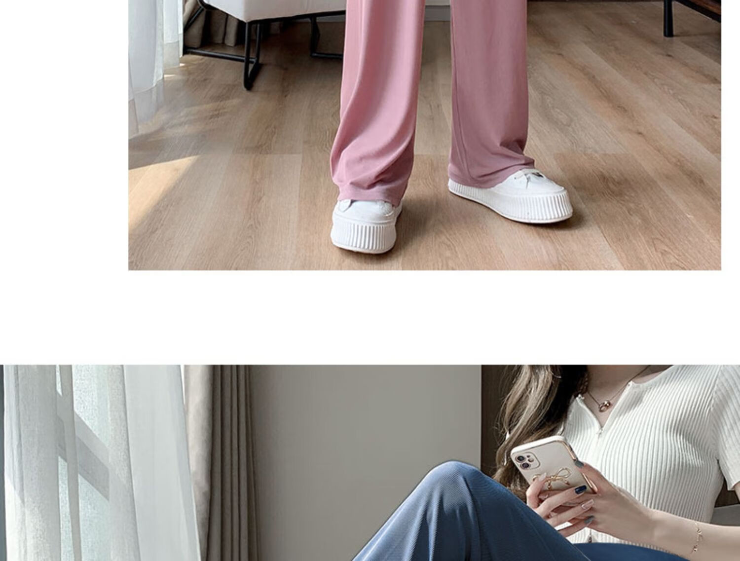 JOYNCLEON Maternity Pants, Summer Wide-Leg Trousers for Women, Petite Size, Outdoor Wear, Draping Ice Silk Casual Pants for Women, Black, L, Jyk176499 28