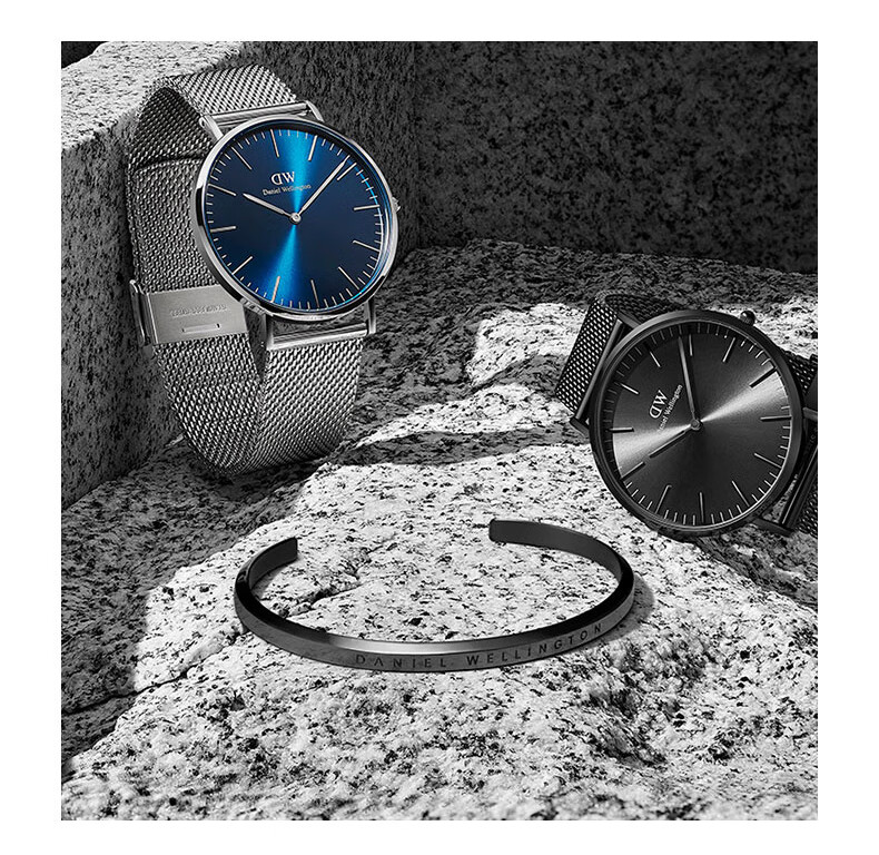 DanielWellington DW Bracelet for Men, Classic Open-End Bracelet with Obsidian Black Small Size DW383 Birthday Gift for Me 11