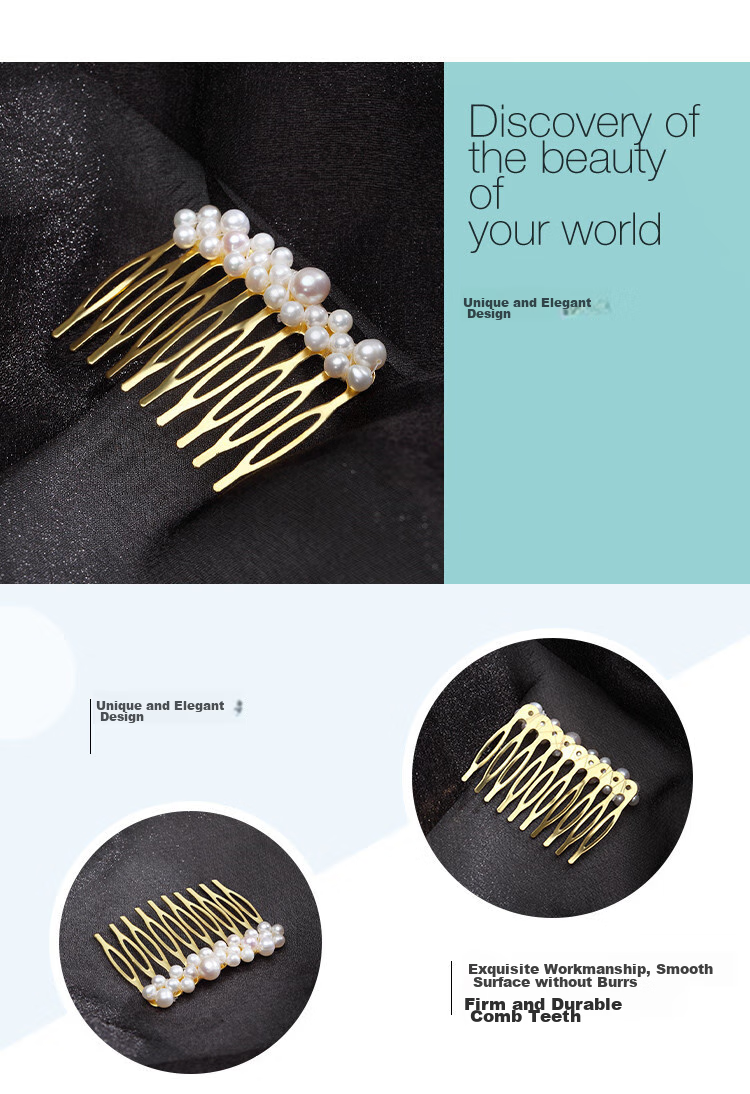CHIMERA Freshwater Pearl Hair Comb, Bun Maker, Flyaway Hair Tamer, Bangs Clip, High-End Hairpin for Women, Mid-Autumn Festival Gift 12