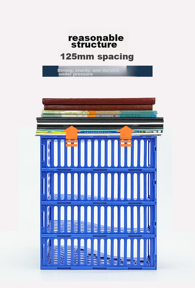 Bailiwen H9138A Sky Blue Three-Column Document Stand, Desktop Bookshelf, File Organizer, Office Desk File Holder, Paper Folder Storage Rack 6