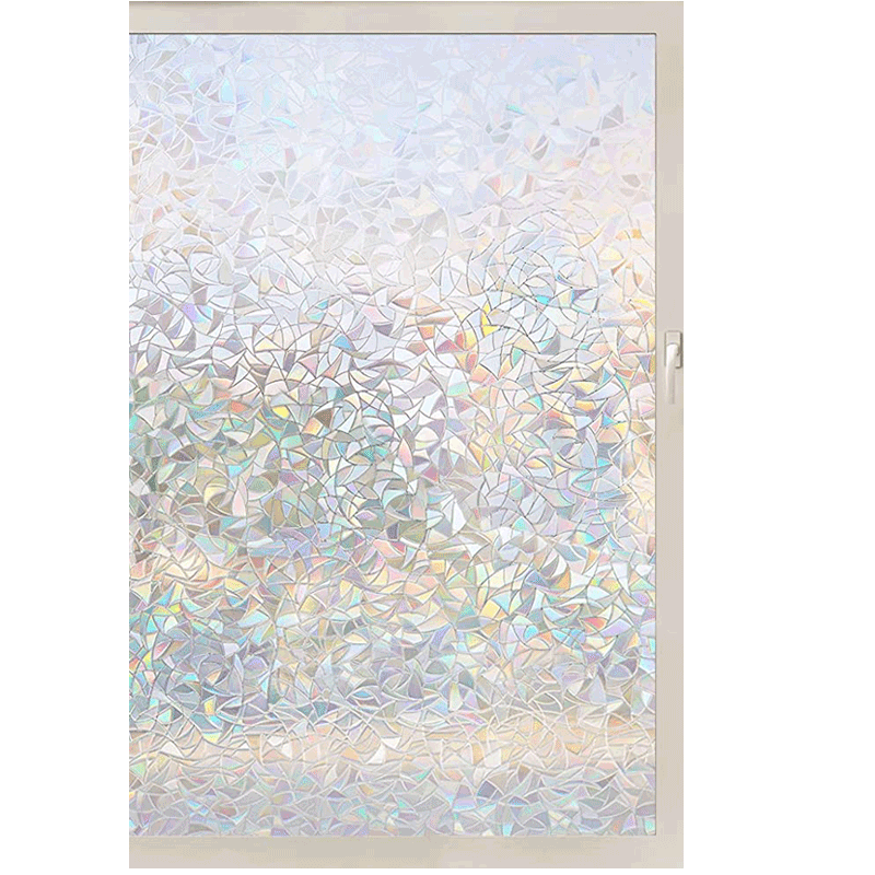 Qinghua Electrostatic Glass Film, Privacy Screen Film, Light-Transmitting Bathroom Glass Sticker, Colorful And Vibrant, 60*200cm