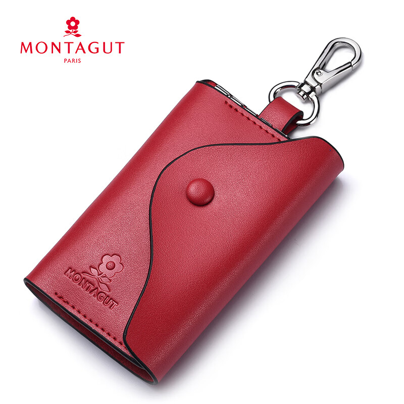 MONTAGUT Women's Handbag [Gift Box], Red Key Pouch, Women's Keychain, Birthday Gift for Women, Wedding Gift for Girlfriend, Practical Present