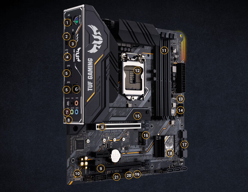 华硕(asus)tuf gaming b460m-pro 重炮手主板 支持 cpu 10500/10400