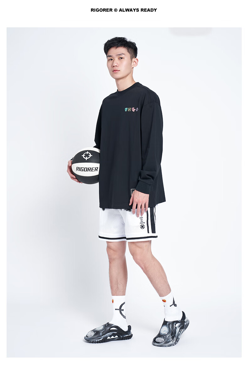 RIGORER Crew Neck Long Sleeve T-Shirt New Autumn Basketball Sports Training Fashion Embroidered Casual Pullover Sweatshirt 15