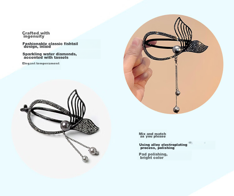 CHIMERA [You'll Always Have Me] Fish Tail Hair Clip, High-End Hairpin, Back of Head Twist Clip, Hair Accessory, Birthday Gift for Wome 12