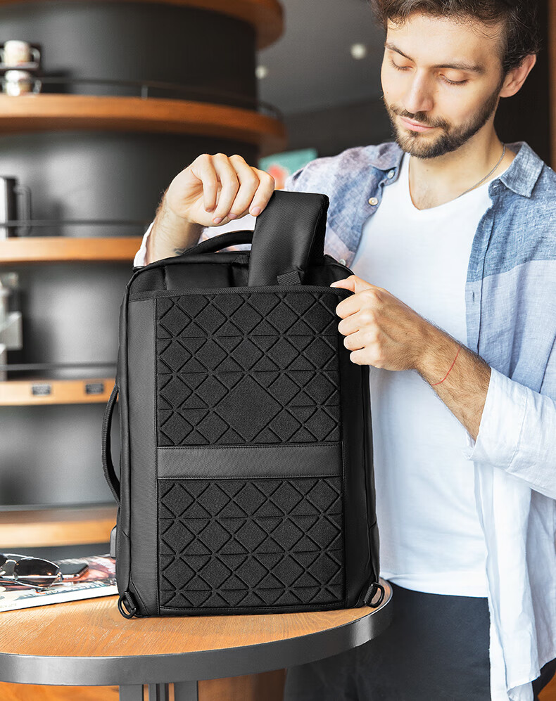 MARK RYDEN Backpack for Men, Multifunctional Briefcase, Business Casual Travel Bag MR9533 Upgraded Version in Elegant Black 8