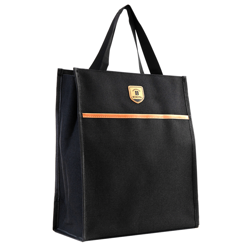 Deli Student Tutoring Bag, Large Capacity Multifunctional Handbag Shopping Bag, Book Carrier, Children's Art Bag for After-School Classes, Black School Supplies Gift