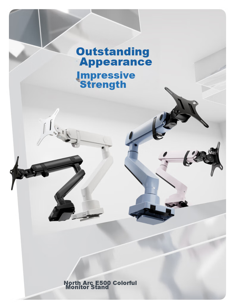 Brateck Beihu Monitor Stand, Mechanical Arm, Computer Desk Clamp Base, Heavy-Duty Screen Riser E500 Blue 17-40 Inch, Suspended Arm Bracket 1