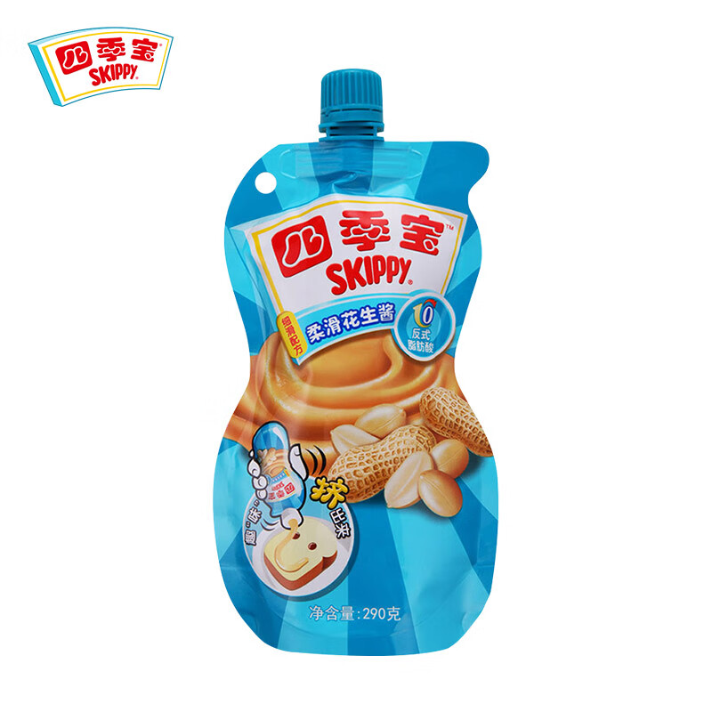 四季宝（SKIPPY）花生酱 早餐面包酱 调味酱料 火锅蘸料 柔滑290g