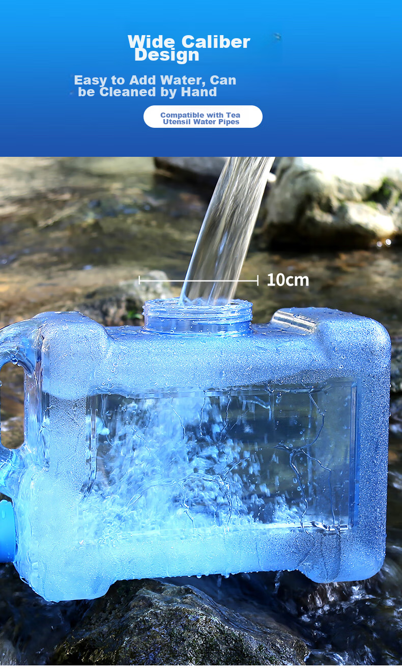 Geshu Outdoor Water Bucket, Food-Grade Storage Bucket, Camping Pure Water Container, Portable Car Water Tank with Tap, 25L, Army Gree 11