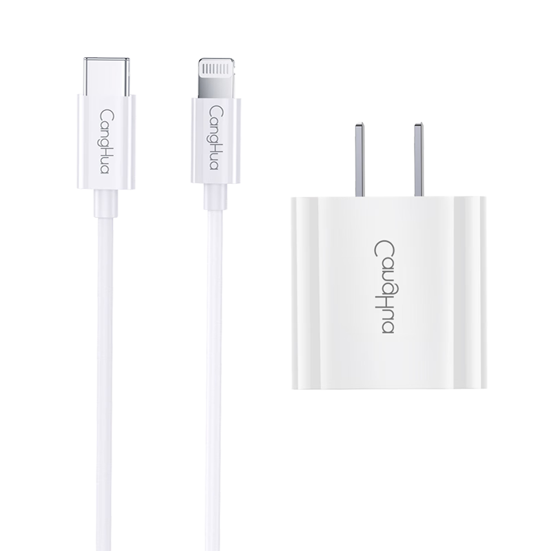 CangHua Apple 13 PD 30W Fast Charger Set Type-C to Lightning Cable for iPhone 14 Pro Max/13/12/11/X Adapter