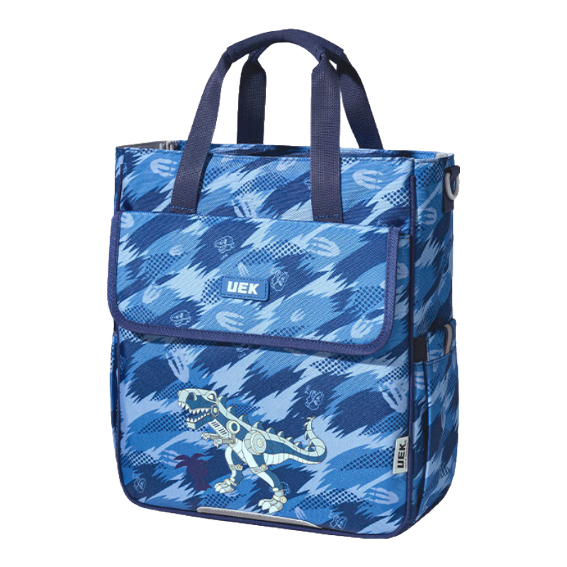 UEK Elementary School Tutoring Bag Portable Children's Handbag Cute After-School Bag Crossbody Bag Art Bag Mecha Dinosaur