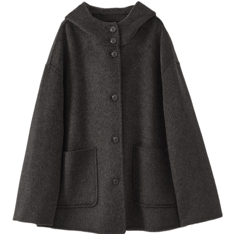 Dme Fashionable Top Student Winter Lightweight Retro Urban Hooded Double-Sided Shearling Wool Slimming Women's Coat