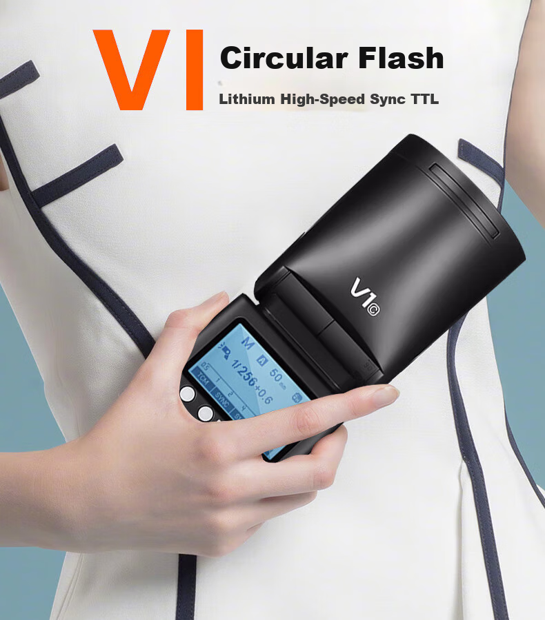 Godox V1 Flash, DSLR Camera External Hot Shoe Light, Lithium Battery, High-Speed TTL Photography Hot Shoe Light, Portable Pocket Light (Sony Version) 1