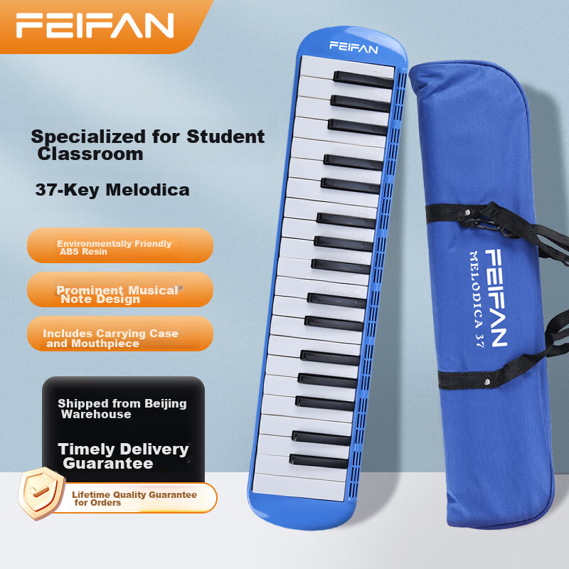 Feifan 37-Key Melodica for Students And Adults, Professional Performance Wind Instrument, Blue
