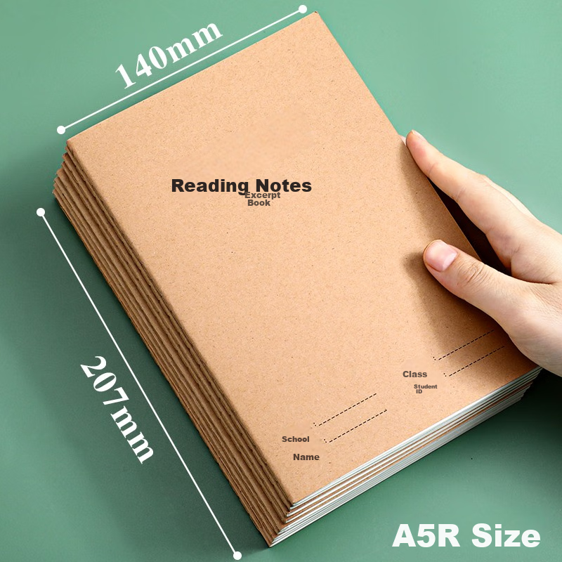Faramon, 10-Pack Reading Notebooks, Chinese Language Study Notebooks, Elementary School Students' Extracts And Record Books, Intensive Study Notes, Reading Afterthoughts, Good Words And Sentences, Kraft Paper Editio
