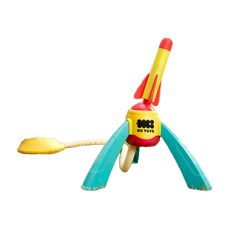 Babycare &bct Foot-Operated Rocket Launcher, Popular Air Pressure Foot-Powered Ejection Toy for Indoor And Outdoor Use, Birthday Gift for Boys And Girls