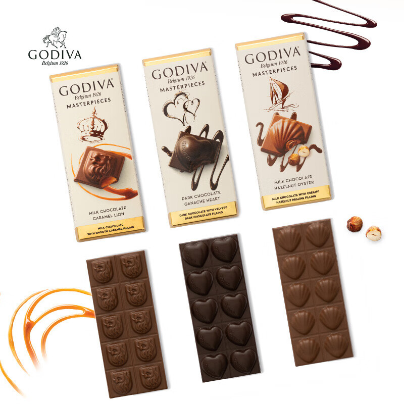 歌帝梵（Godiva）经典大师榛子牛奶夹心巧克力83g 休闲零食 喜糖 伴手礼 下午茶