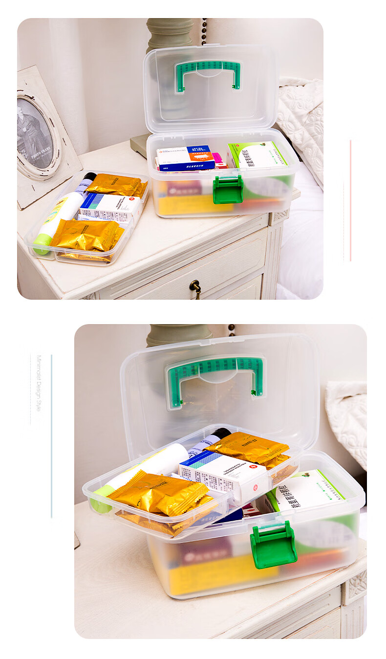 JEKO&JEKO Large Capacity Family Medicine Box, Home Medicine Cabinet, Pill Organizer, Gree 9
