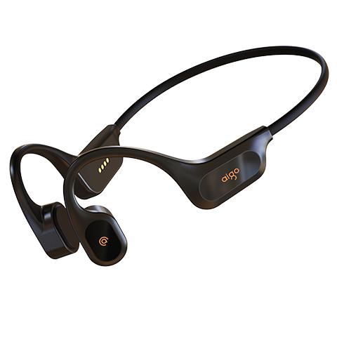 Aigo Aigo Bone Conduction Bluetooth Sports Swimming Earphones, IP68 Dust And Water Resistant, 32GB Memory, Open Wireless, for Cycling And Running, Ear-Hook Style, GS06 Black
