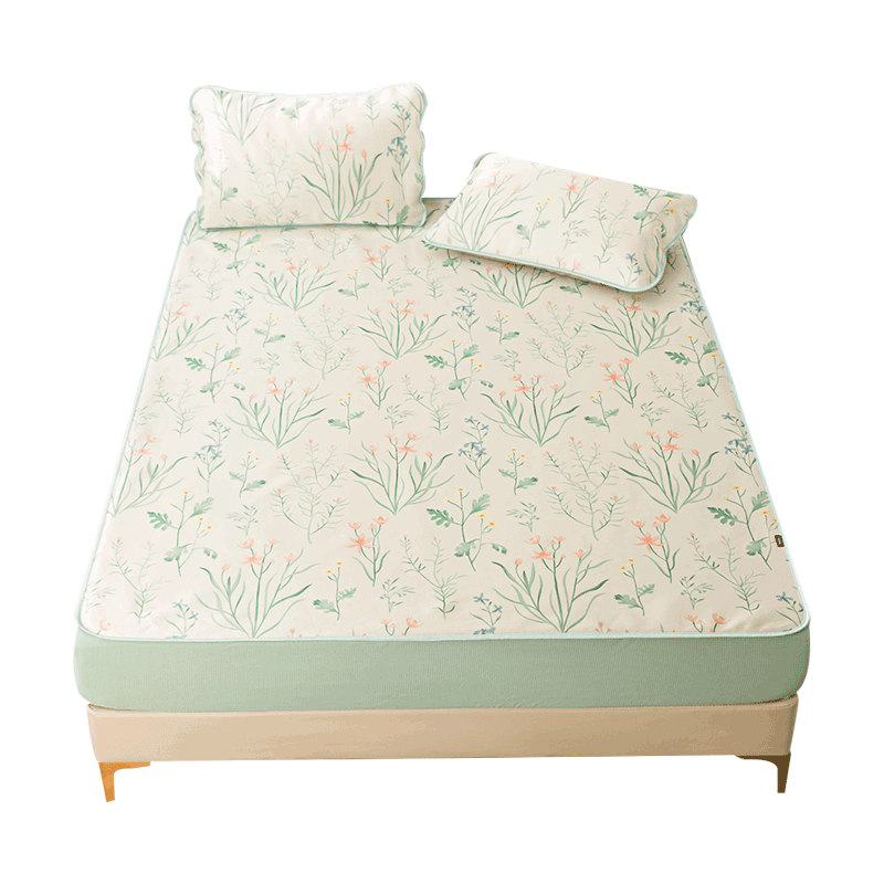 Dohia Class A Washable Soft Cooling Mat, Summer Double-Size Mat Set of Three Pieces with Fitted Sheet Style, 1.5x2 Meters [Machine Washable]
