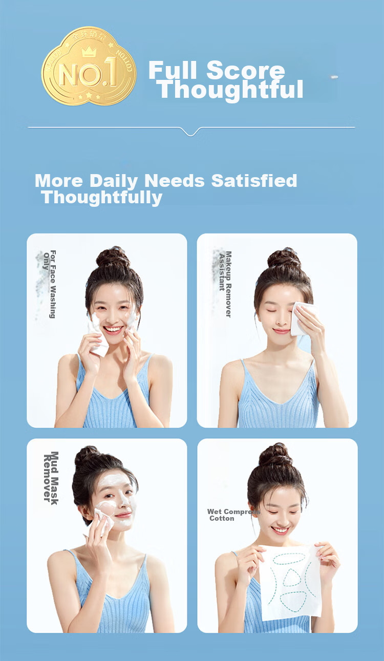 PurCotton [Sun Yingsha Edition] Facial Towel 160 Sheets*1 Pack Hanging Style 100% Cotton Soft Disposable Towel 20*20CM 11