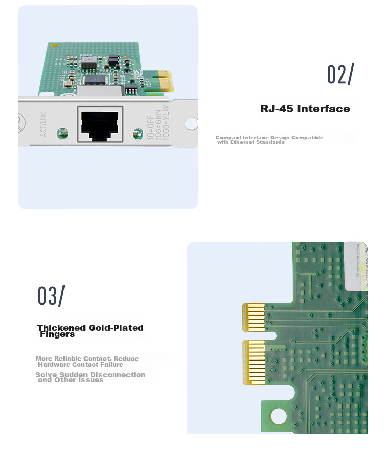 EB-LINK Intel I210 Chip PCI-E X1 Gigabit Single-Port Desktop Wired Network Card Server Supports Linux 8