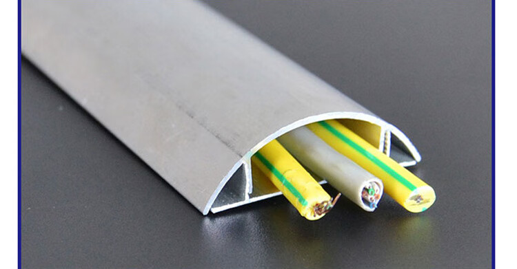 meigelin不锈钢地线槽明装弧形铝合金地面明线走线电缆神器金属半圆防