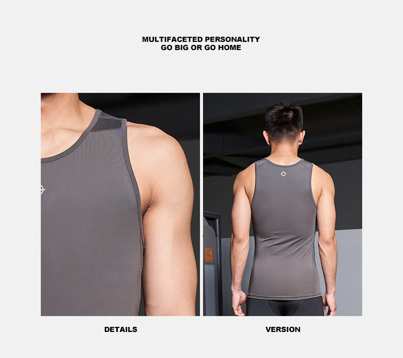 RIGORER Summer Breathable Quick-Dry Training Fitness Sleeveless Compression Shirt Z121210603 Pure Black L 19