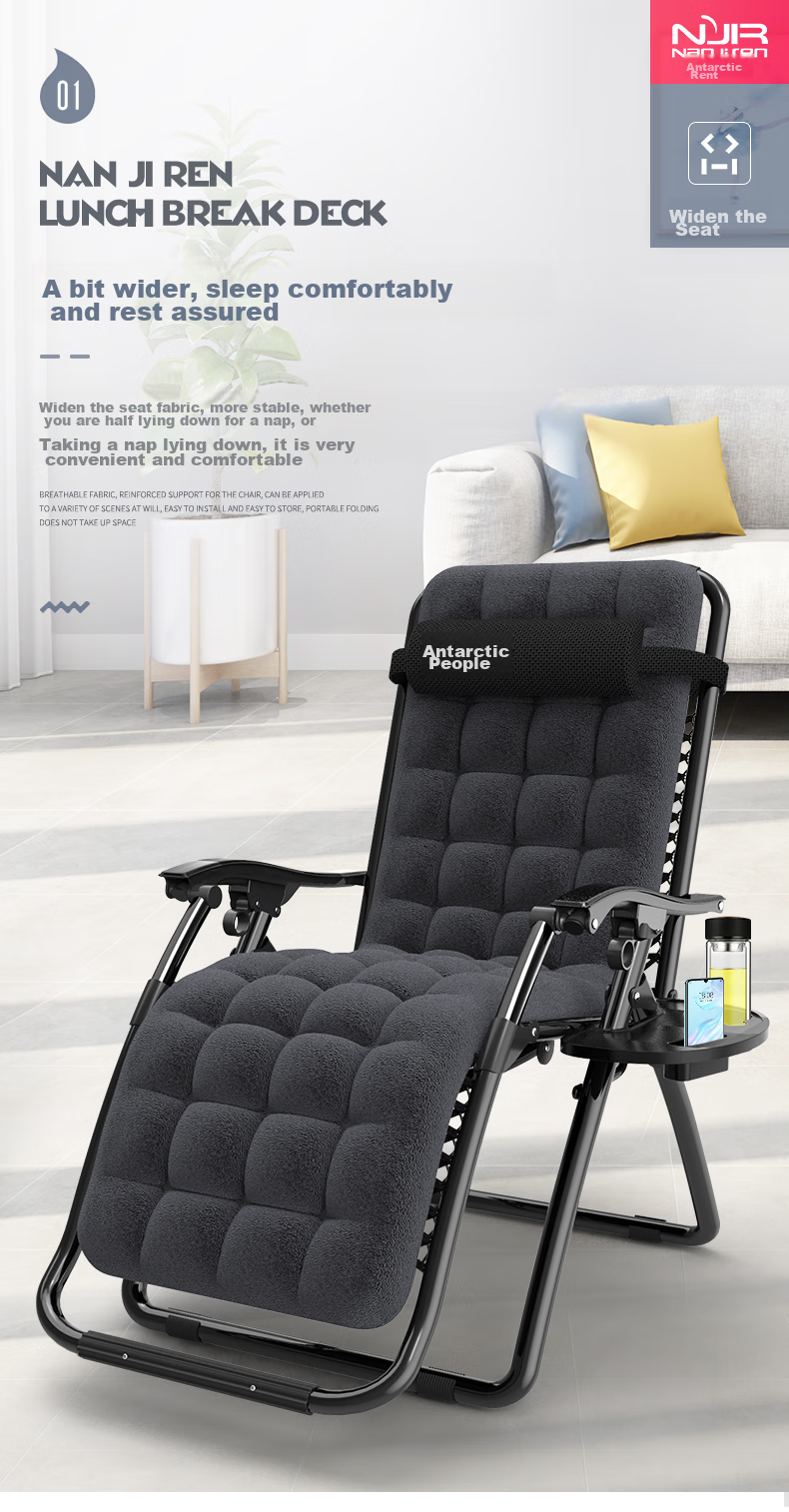 Nanjiren Folding Chair Bed, Nap Bed, Office Siesta Chair, Folding Bed, Nap Chair, Hospital Companion Bed with Pearl Cotton Pad 4