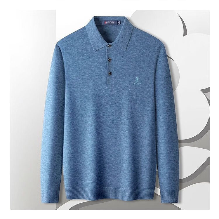 MONTAGUT Horse Year Greeting Autumn And Winter Men's Knit Sweater, Business Versatile Lapel Casual Sweater Men's T-Shirt, Navy Blue, XL 13