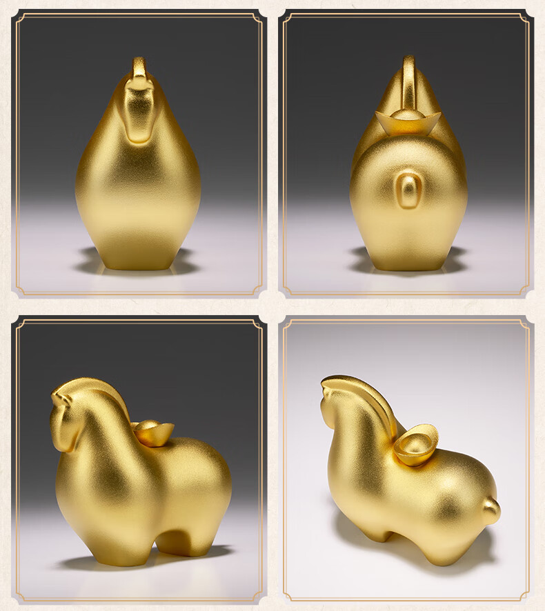 Master Tong "Instant Wealth" Desktop Real Gold Plated Horse Ornament Home Decoration Festival Gift 8